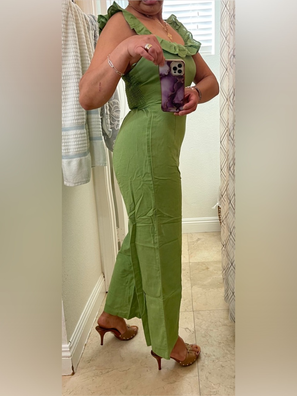 Japna Lime Green Wide-Leg Jumpsuit